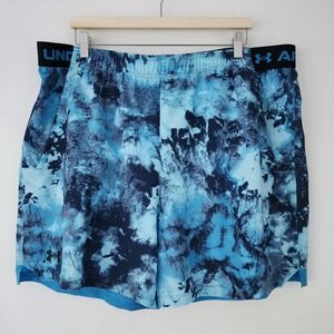 NEW Under Armour Mens 2XL Vanish Woven‎ 6in Print Shorts Blue Athletic